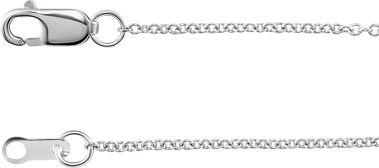 Rhodium-Plated Sterling Silver 1 mm Cable 24" Chain