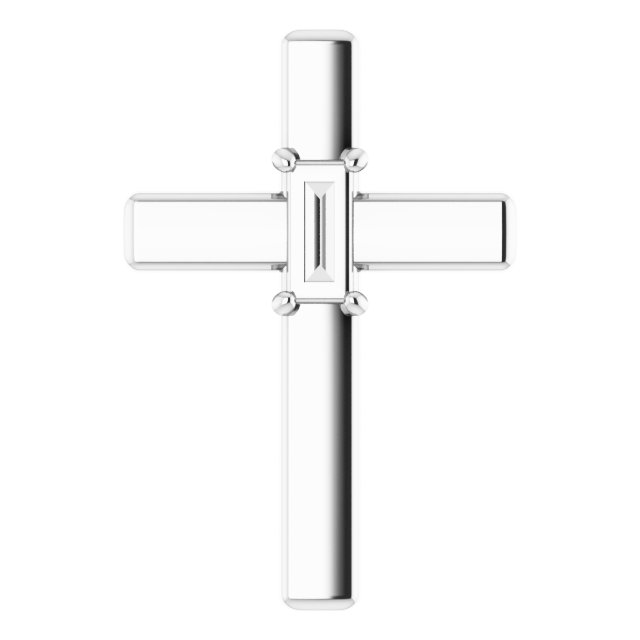 Solitaire Cross Pendant