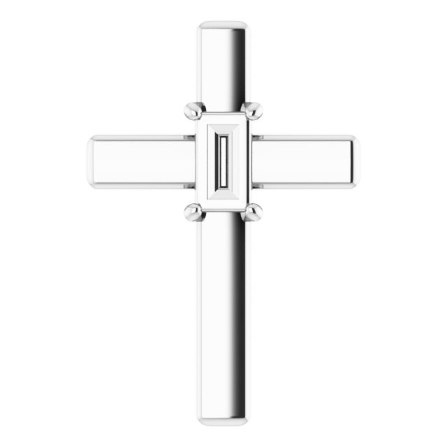 Solitaire Cross Pendant