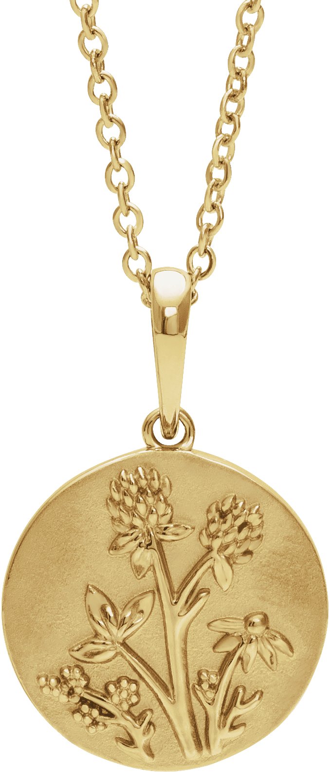 14K Yellow Floral 16-18" Necklace