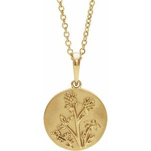 14K Yellow Floral 16-18" Necklace