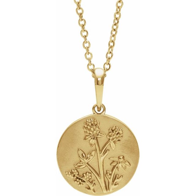 14K Yellow Floral 16-18 Necklace