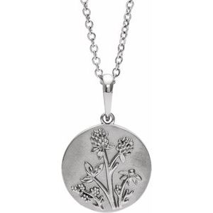 Sterling Silver Floral 16-18" Necklace