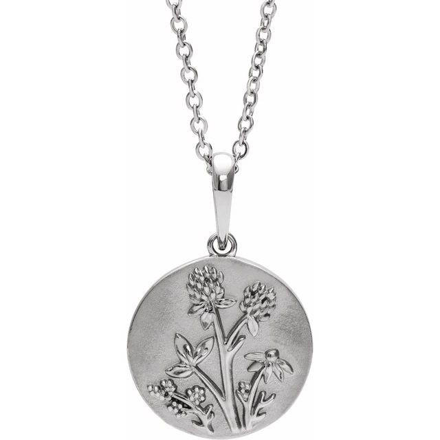 Sterling Silver Floral 16-18 Necklace