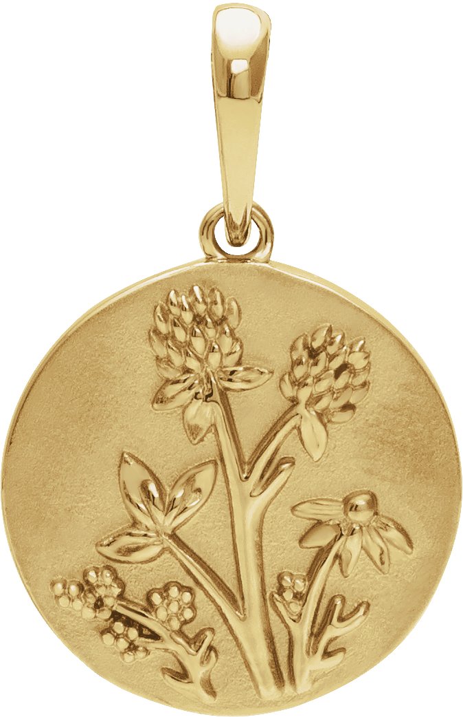 14K Yellow Floral Pendant