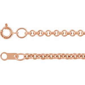 14K Rose 2 mm Rolo 18" Chain