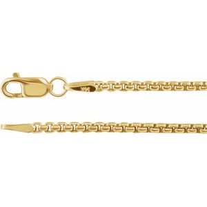 14K Yellow 1.8 mm Rounded Box 24" Chain