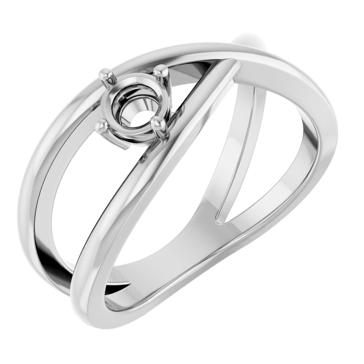 Solitaire Criss-Cross Ring