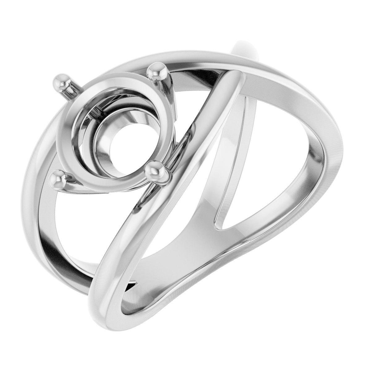 Solitaire Criss-Cross Ring