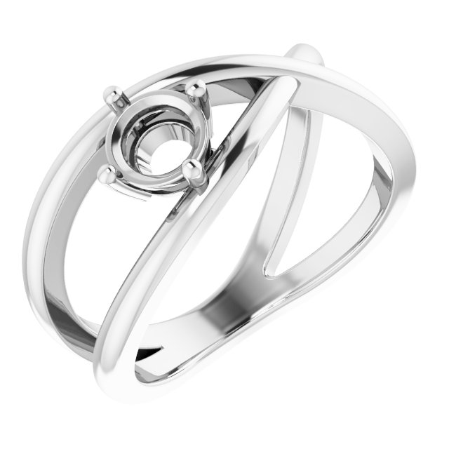 Solitaire Criss-Cross Ring