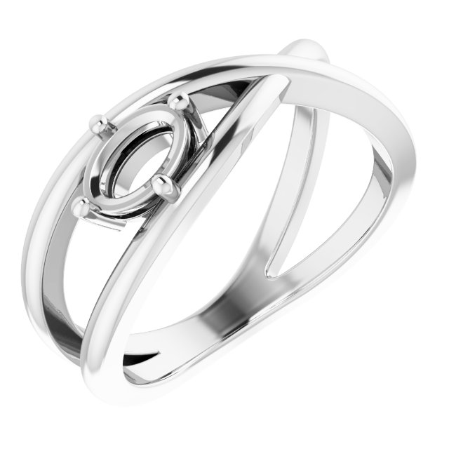 Solitaire Criss-Cross Ring