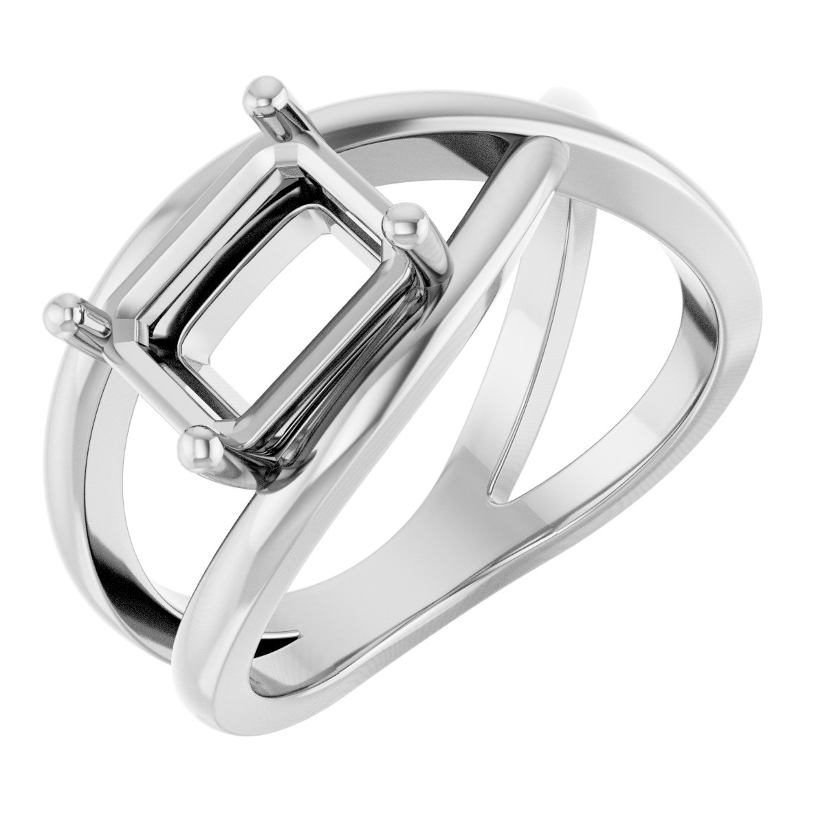 Solitaire Criss-Cross Ring