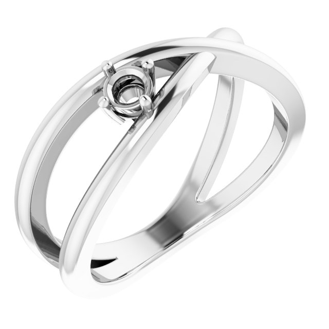 Solitaire Criss-Cross Ring