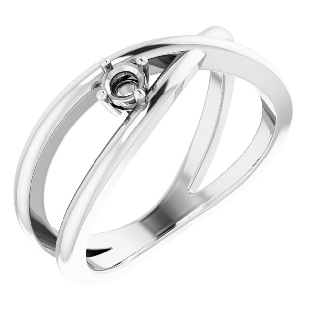 Solitaire Criss-Cross Ring