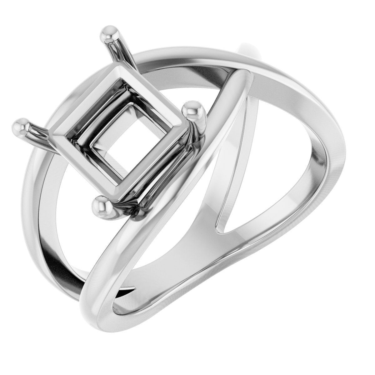 Solitaire Criss-Cross Ring