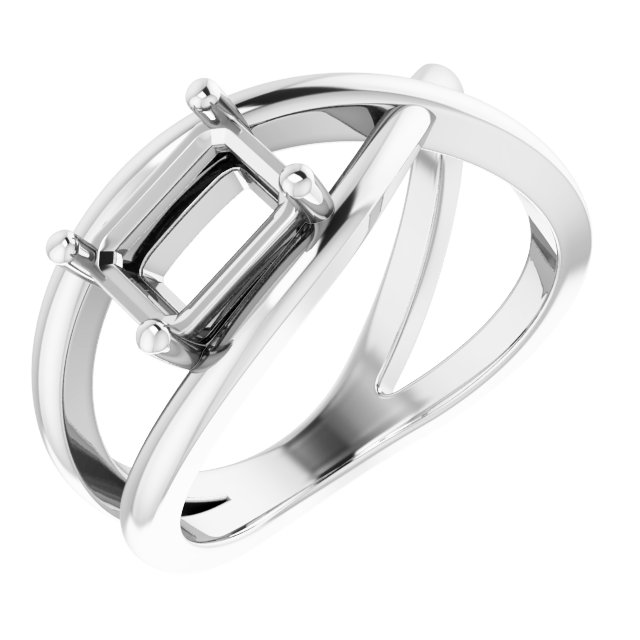 Solitaire Criss-Cross Ring