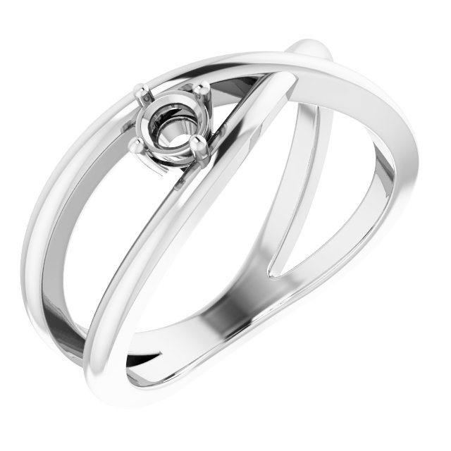 Solitaire Criss-Cross Ring