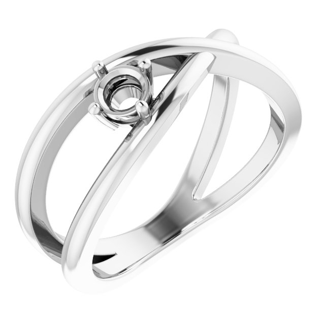 Solitaire Criss-Cross Ring