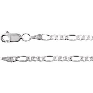 Sterling Silver 2.5 mm Figaro 18" Chain
