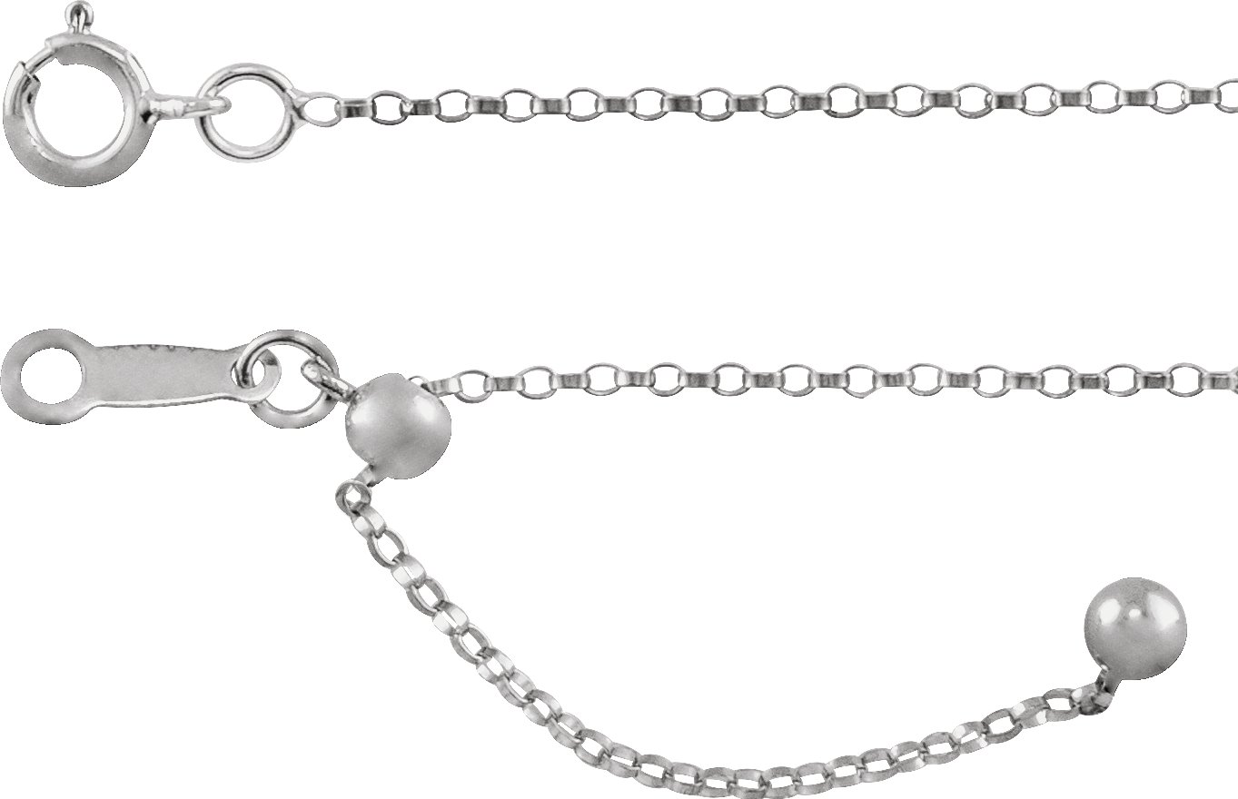 1.1 mm Adjustable Rolo 16-22" Chain view 2