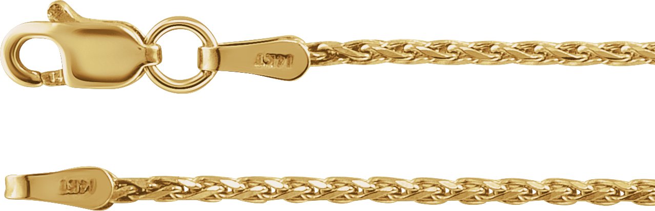 14K Yellow Gold-Filled 1 mm Wheat 7 Chain