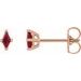 14K Rose 4x2 mm Lab-Grown Ruby Earrings