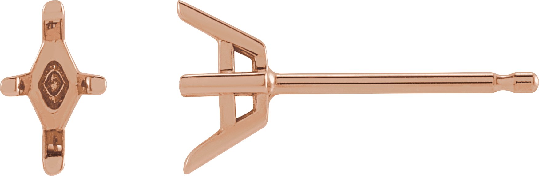 Lozenge 4-Prong Stud Earrings