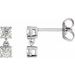 14K White 1/2 CTW Lab-Grown Diamond Two-Stone Earrings