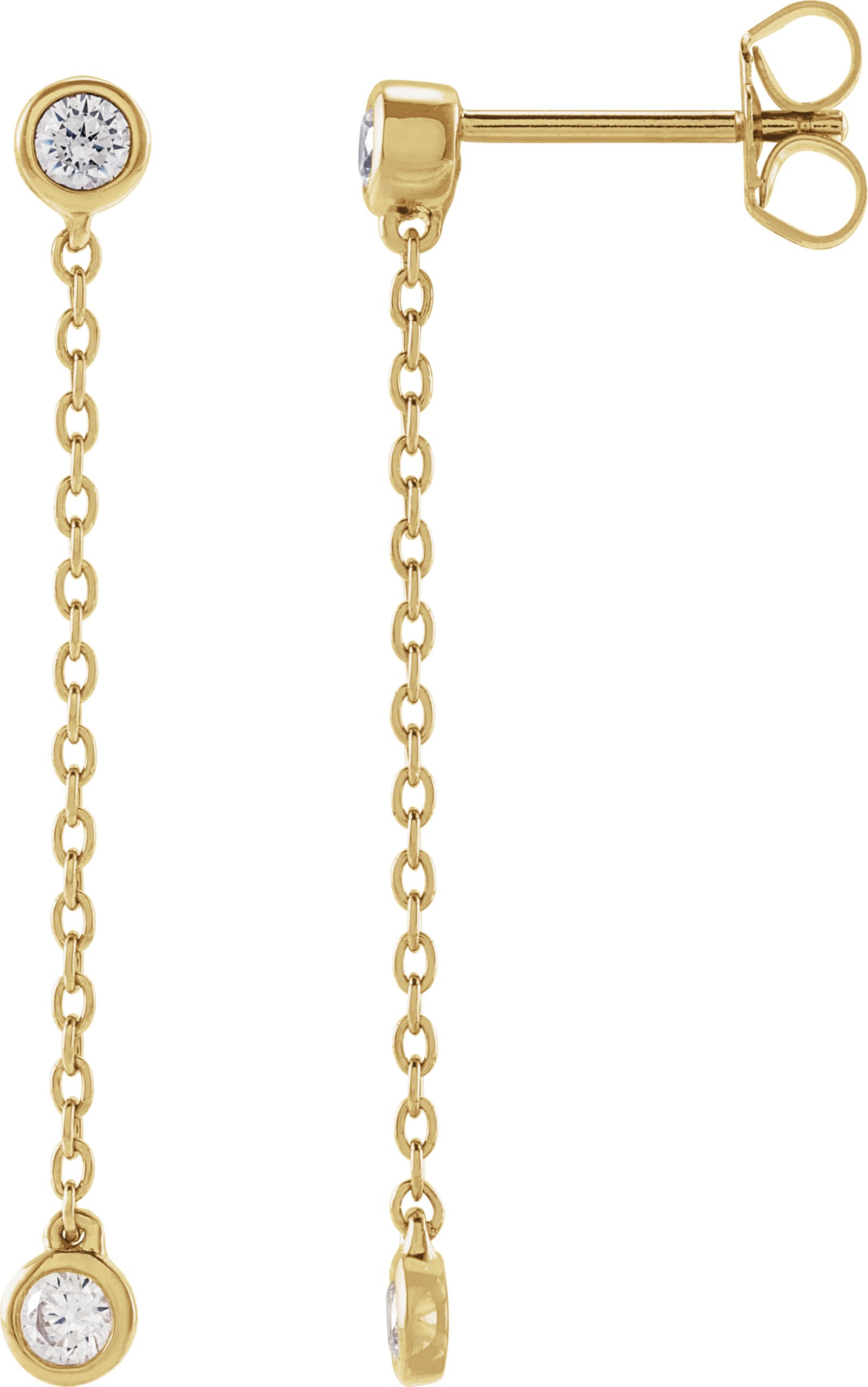 14K Yellow 0.25 CTW Lab Grown Diamond Chain Earrings Ref 19181427