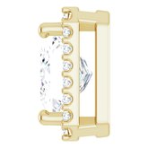 Square 4-Prong Halo-Style Low Earring Setting