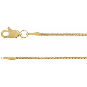 14K Yellow 1 mm Rounded Box 24" Chain