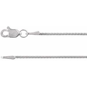 Sterling Silver 1 mm Rounded Box 18" Chain