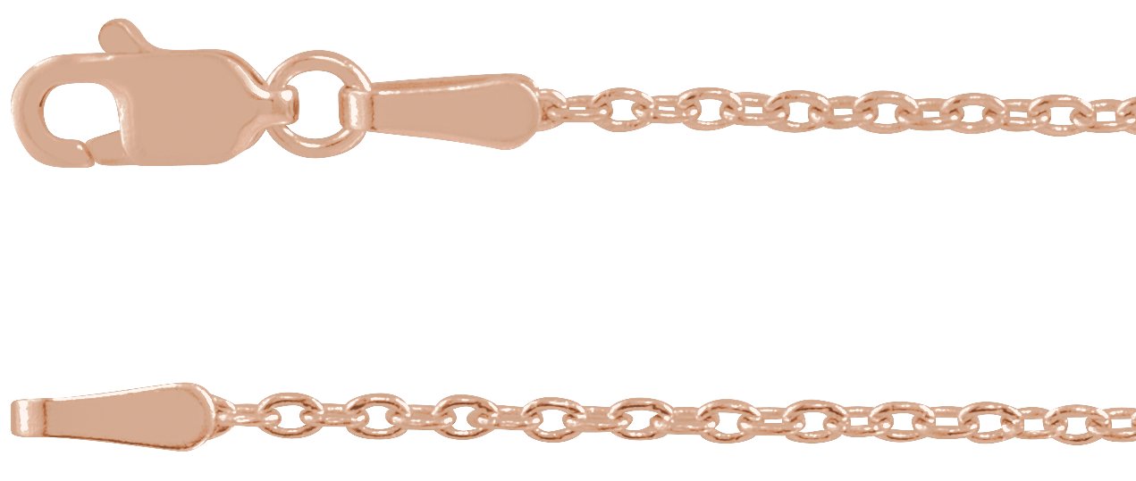 14K Rose 1.45 mm Cable 24" Chain