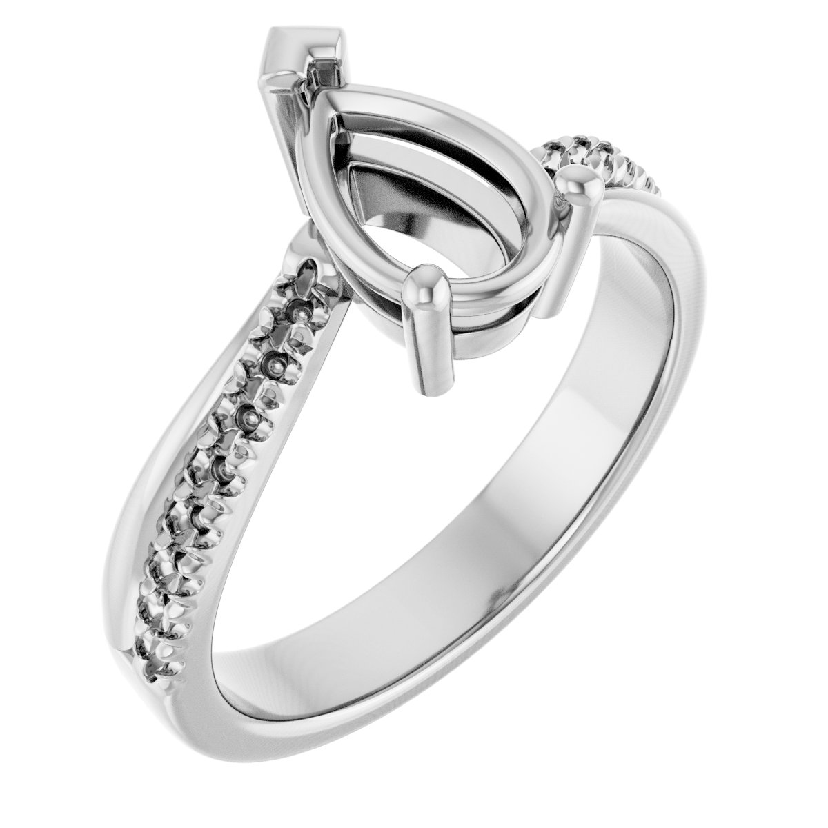 Pear diamond set in a ring