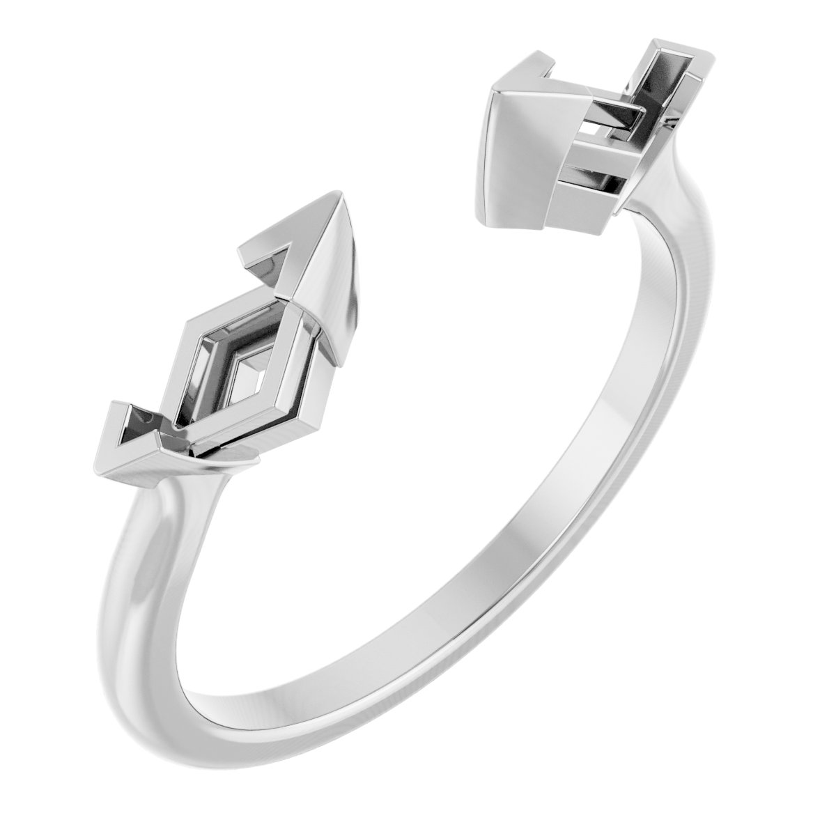 Lozenge Side-Stone Open Shank