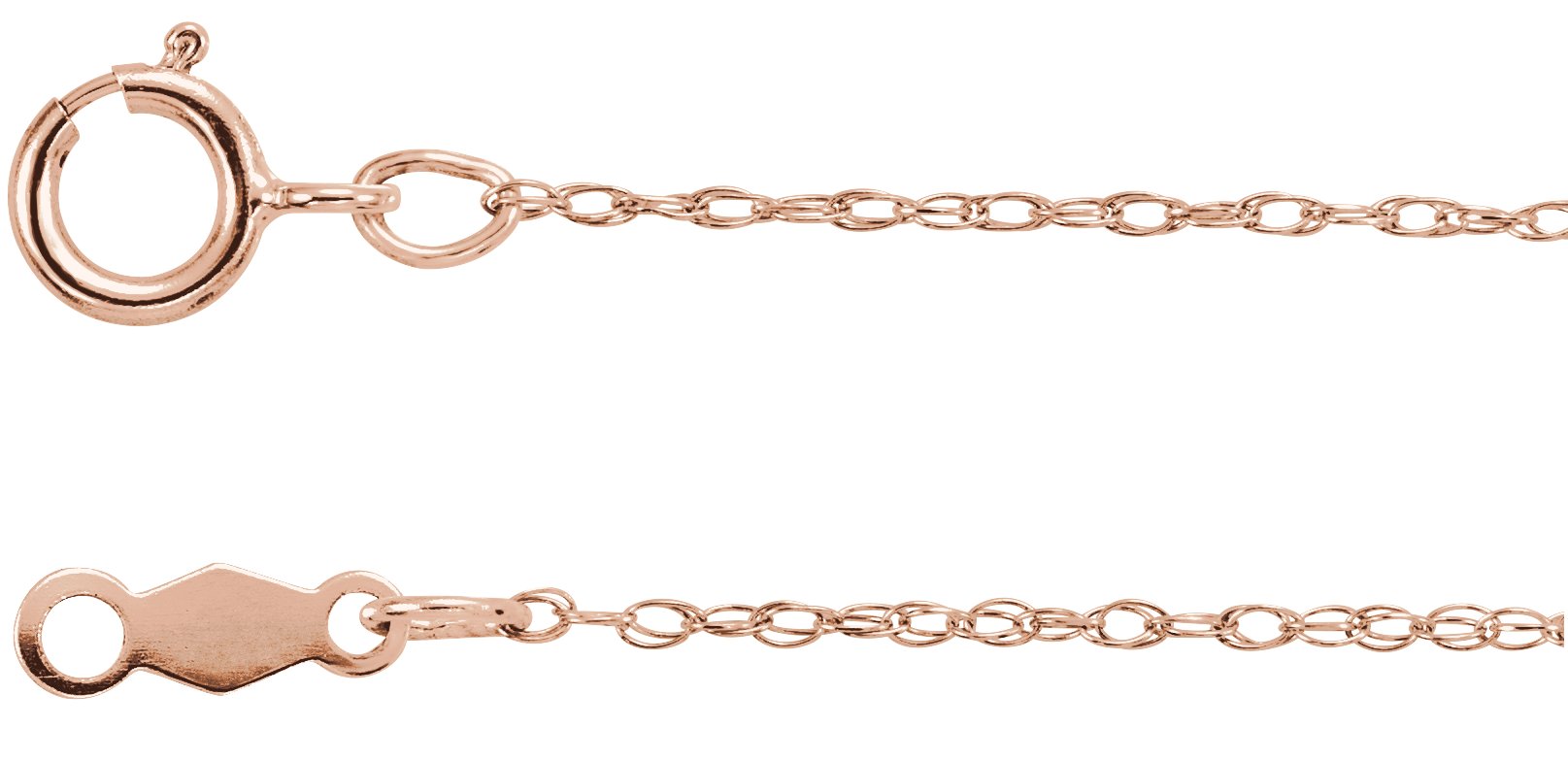 .85 mm Rope Chain  – 10K Rose Gold