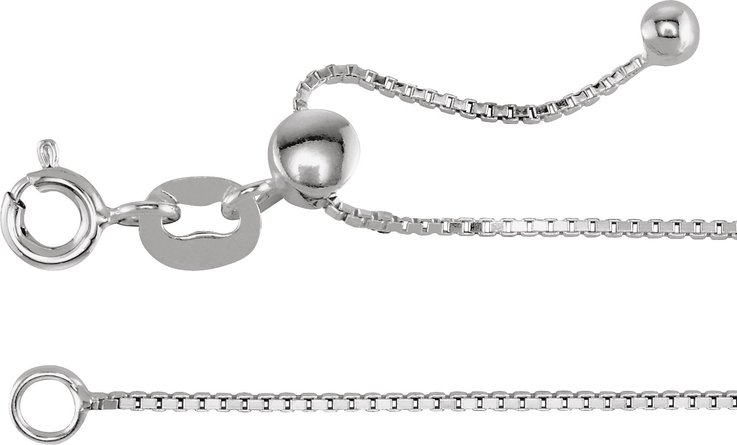 Adjustable Box Chain – Sterling Silver