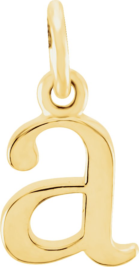 14K Yellow Lowercase Initial A Pendant