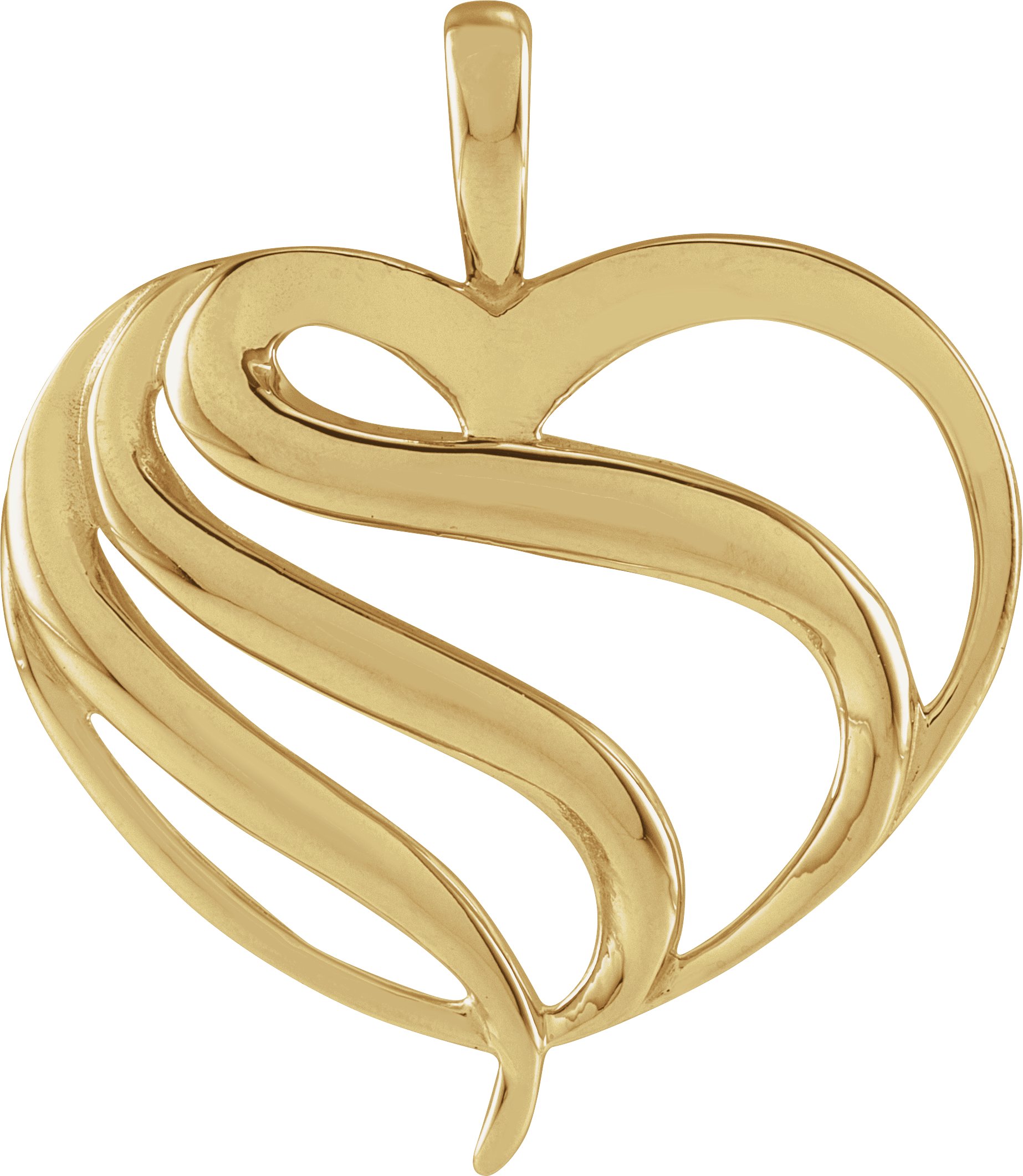 14K Yellow Freeform Heart Pendant