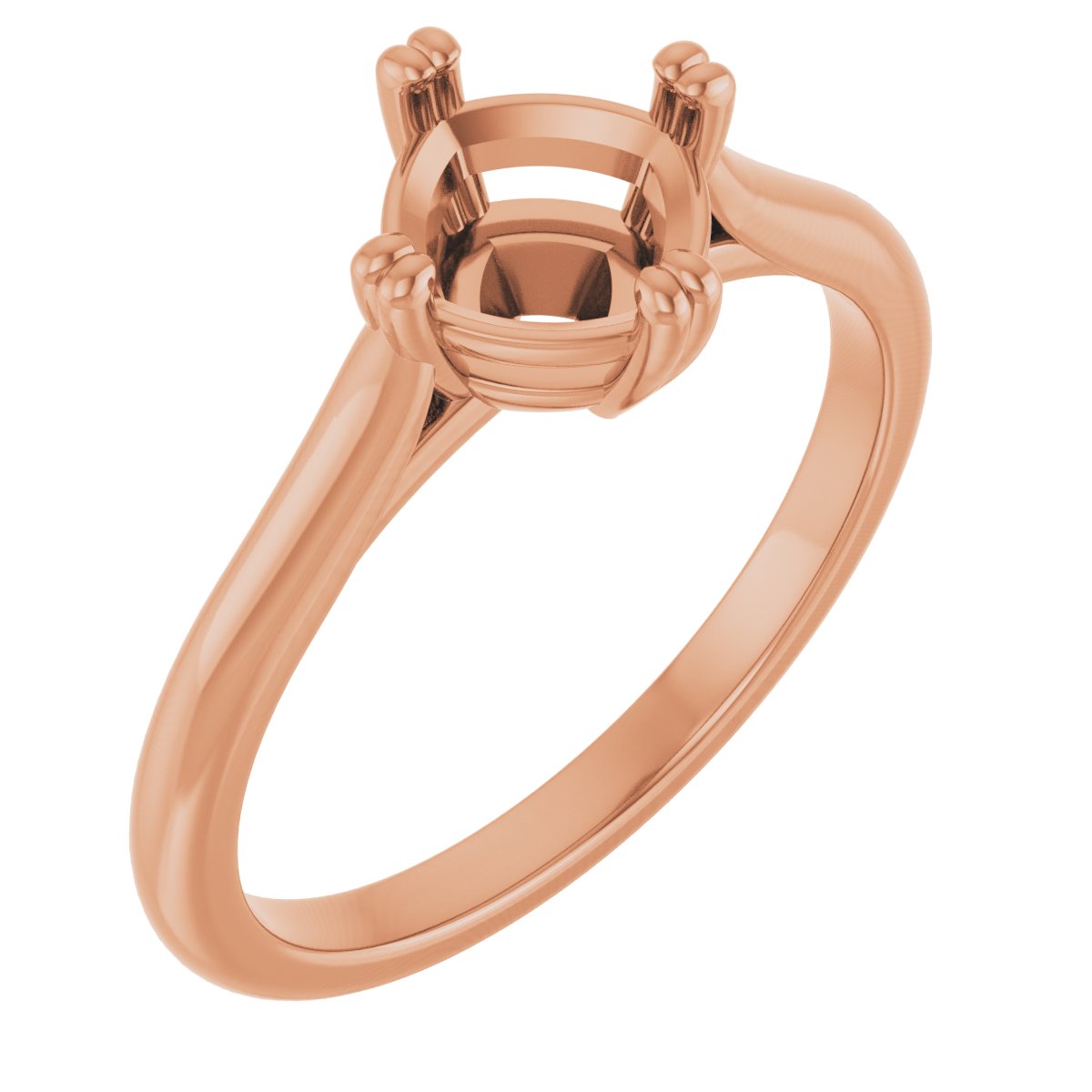 Double Claw-Prong Solitaire Engagement Ring