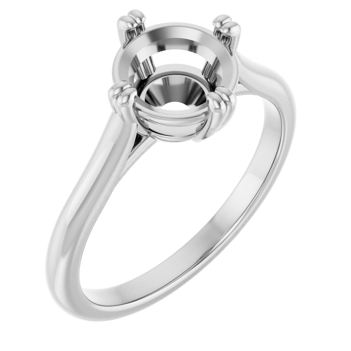 Double Claw-Prong Solitaire Engagement Ring