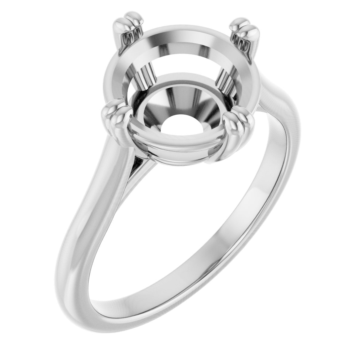 Double Claw-Prong Solitaire Engagement Ring