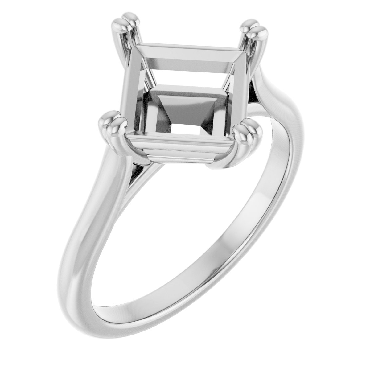 Double Claw-Prong Solitaire Engagement Ring