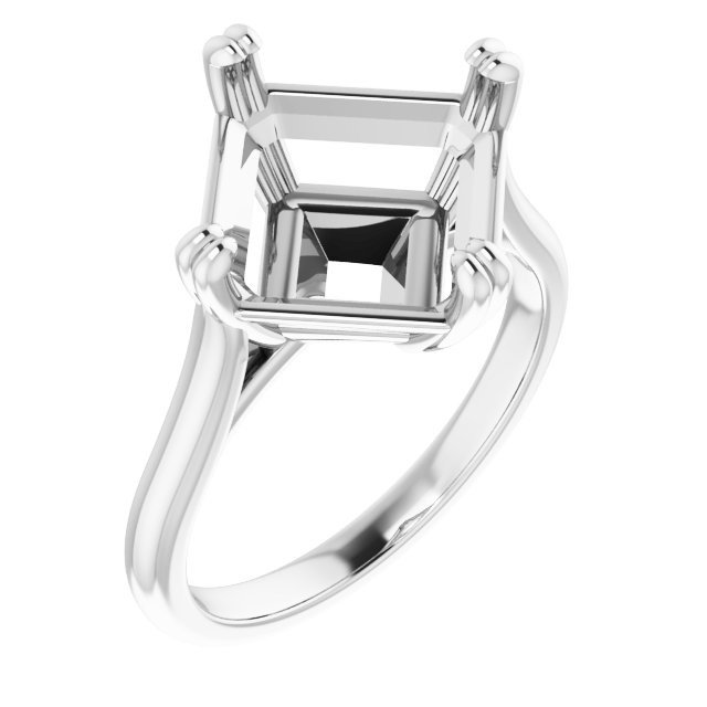 Double Claw-Prong Solitaire Engagement Ring