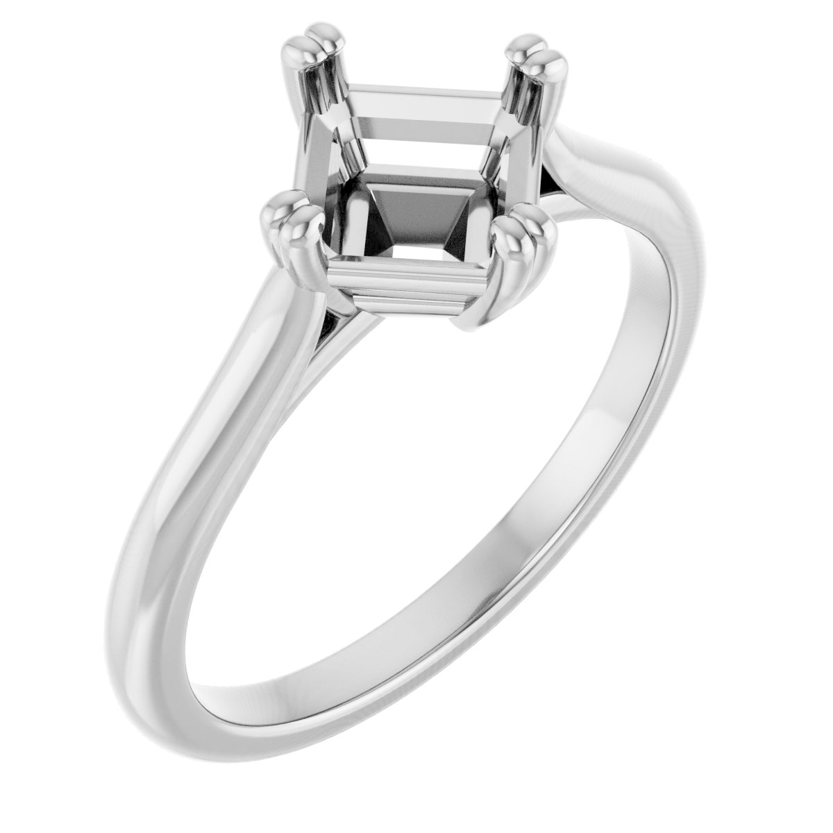 Double Claw-Prong Solitaire Engagement Ring