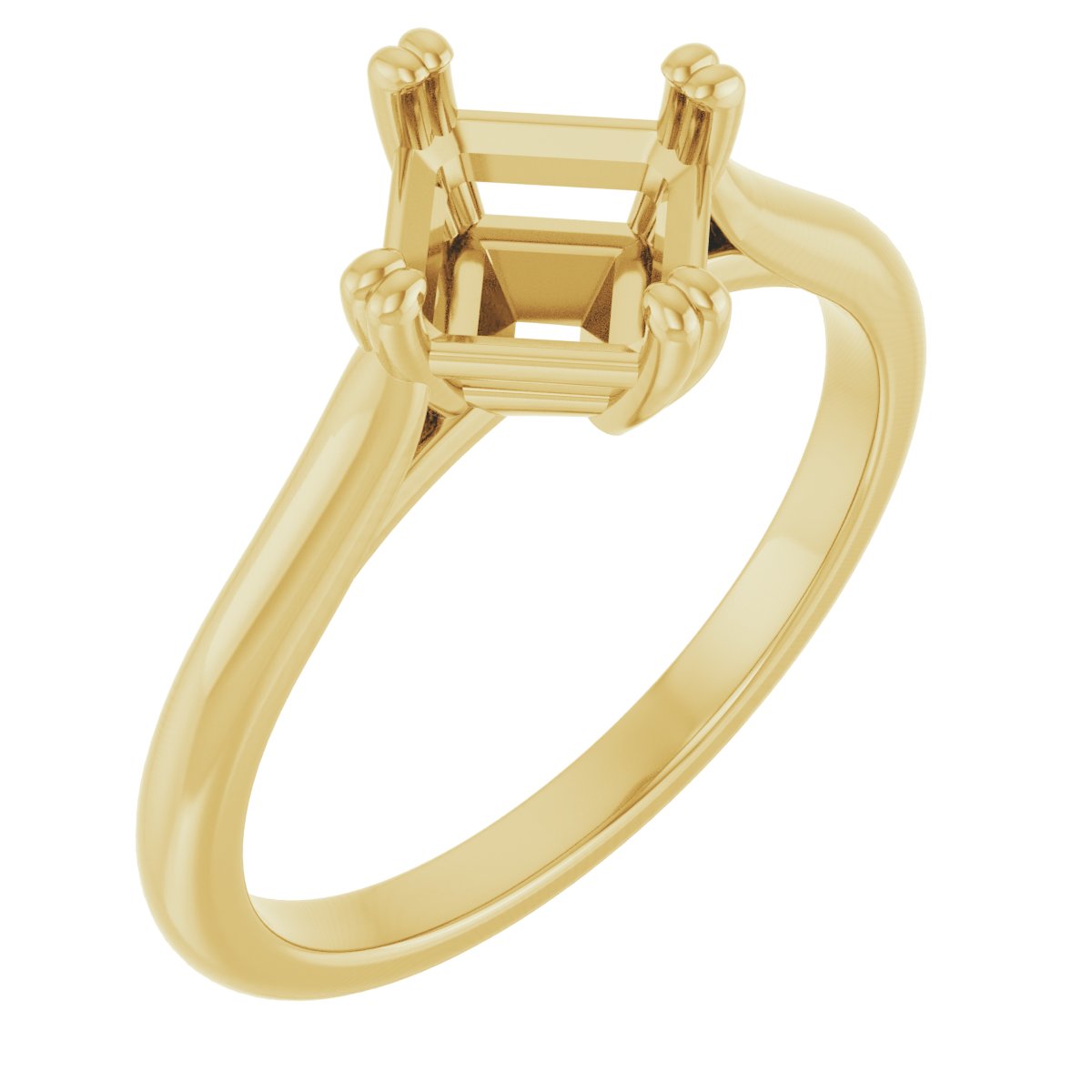 Double Claw-Prong Solitaire Engagement Ring