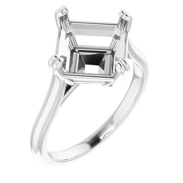 Double Claw-Prong Solitaire Engagement Ring