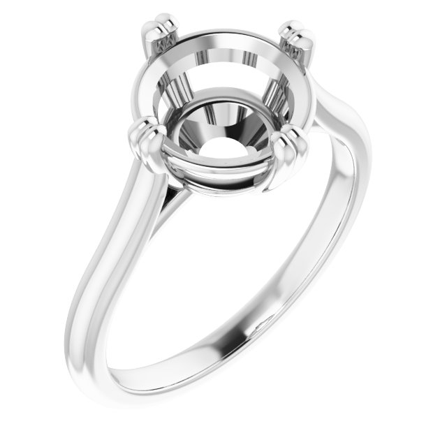 Double Claw-Prong Solitaire Engagement Ring
