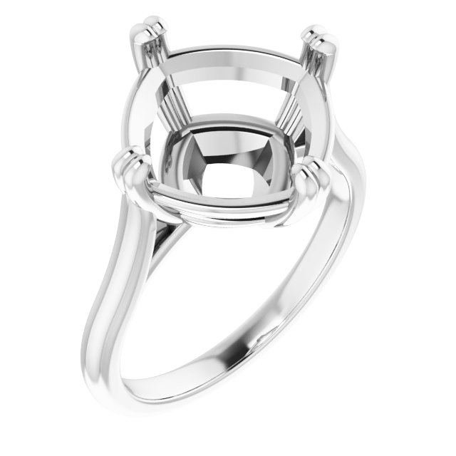 Double Claw-Prong Solitaire Engagement Ring