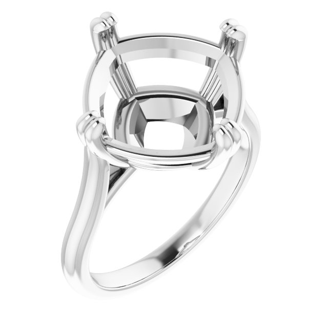 Double Claw-Prong Solitaire Engagement Ring